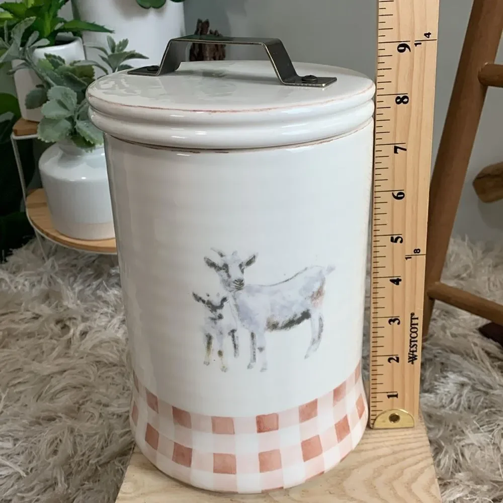 Pier‎ 1 Earthenware Goat Cookie Biscuit Storage Jar